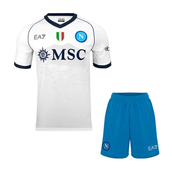 Camiseta Napoli Segunda equipo Niño 2023-24 Blanco